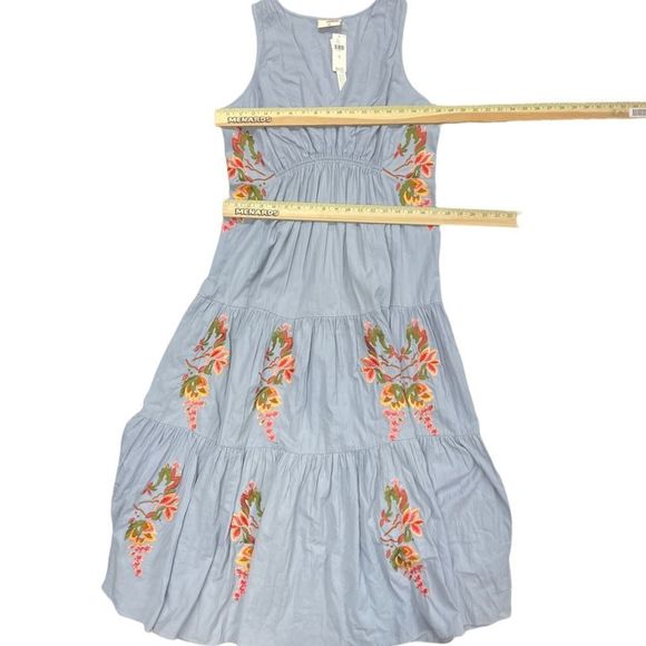 Anthropologie Samant Chauhan Embroidered Maxi Dress Size M - Picture 5 of 11